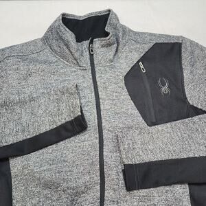Spyder Men's Gray Black Full Zip Jacket Size M